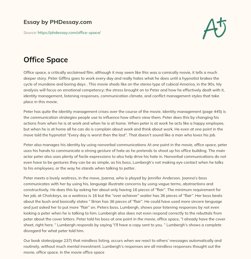 Office Space essay