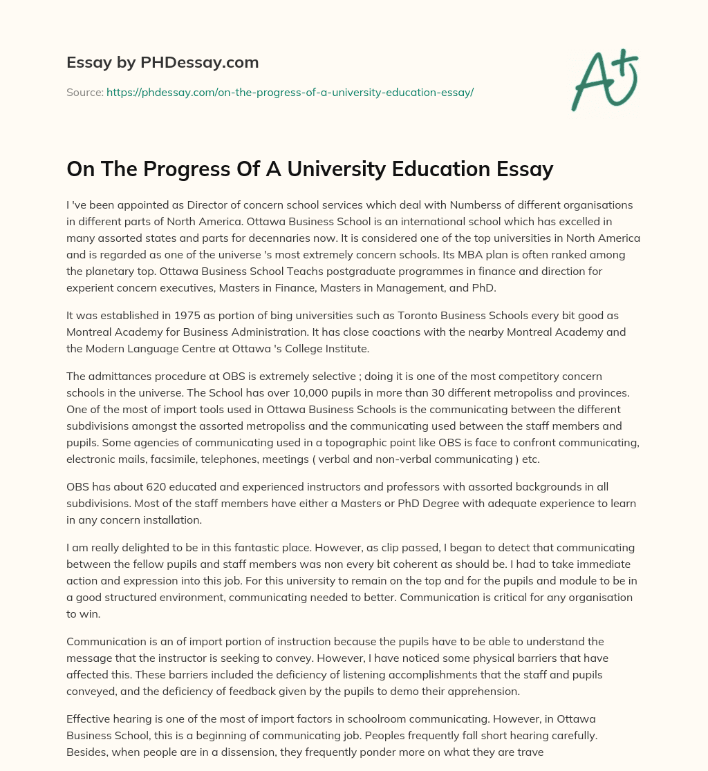 essay about the aim of university education