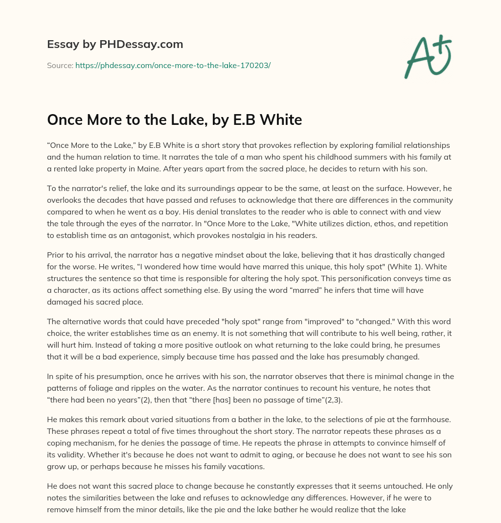 eb white once more to the lake essay