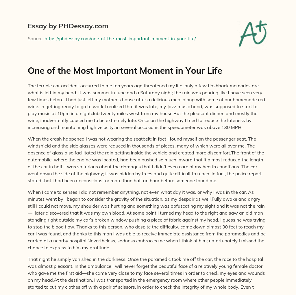 best moment in your life essay