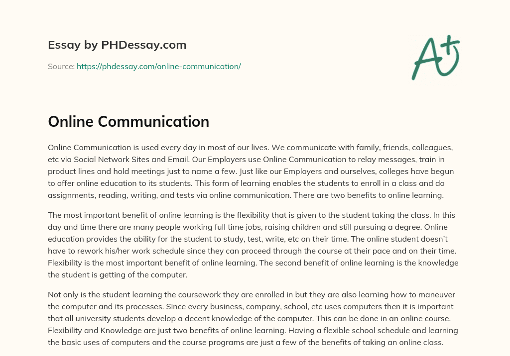 Online Communication essay