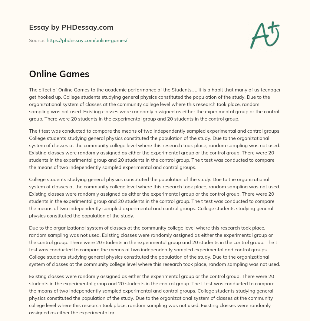 Online Games essay