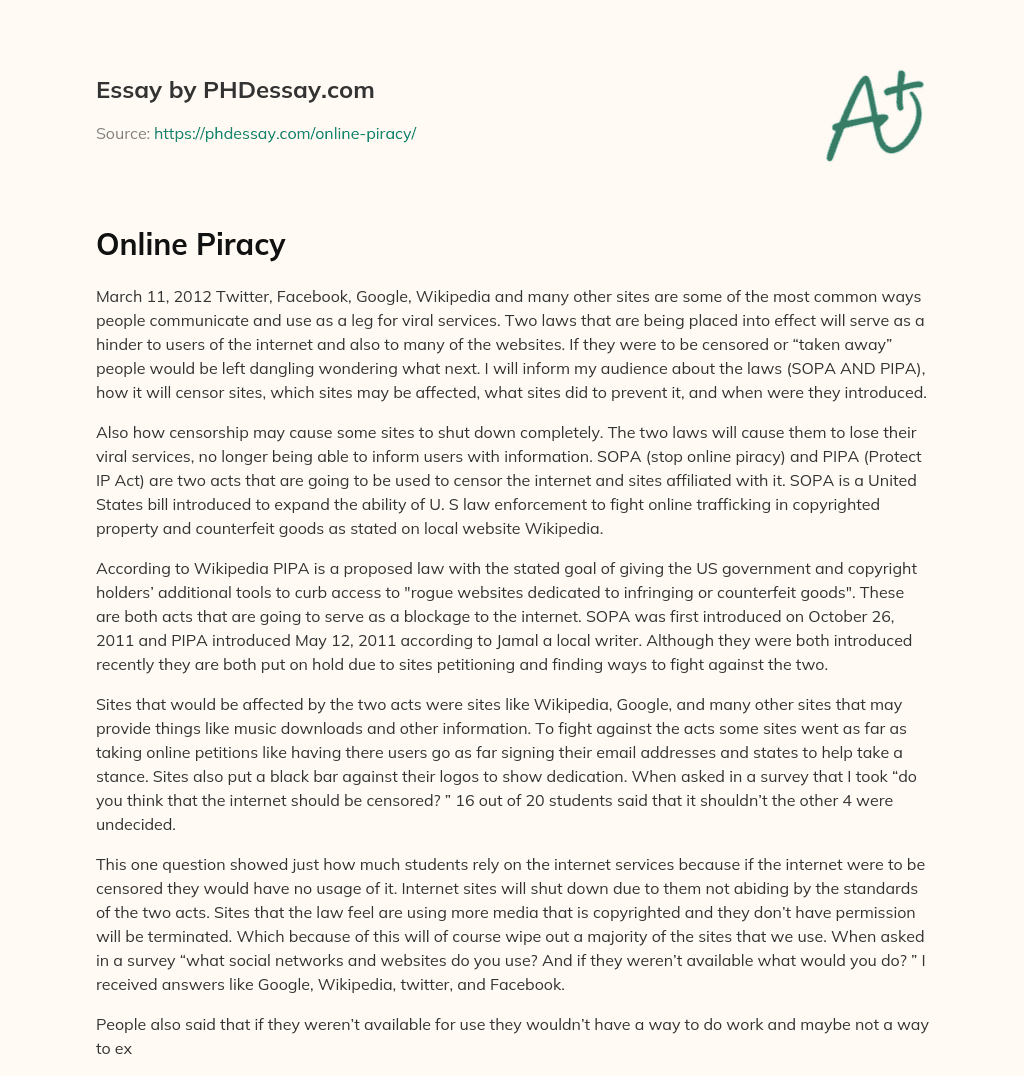 Online Piracy essay