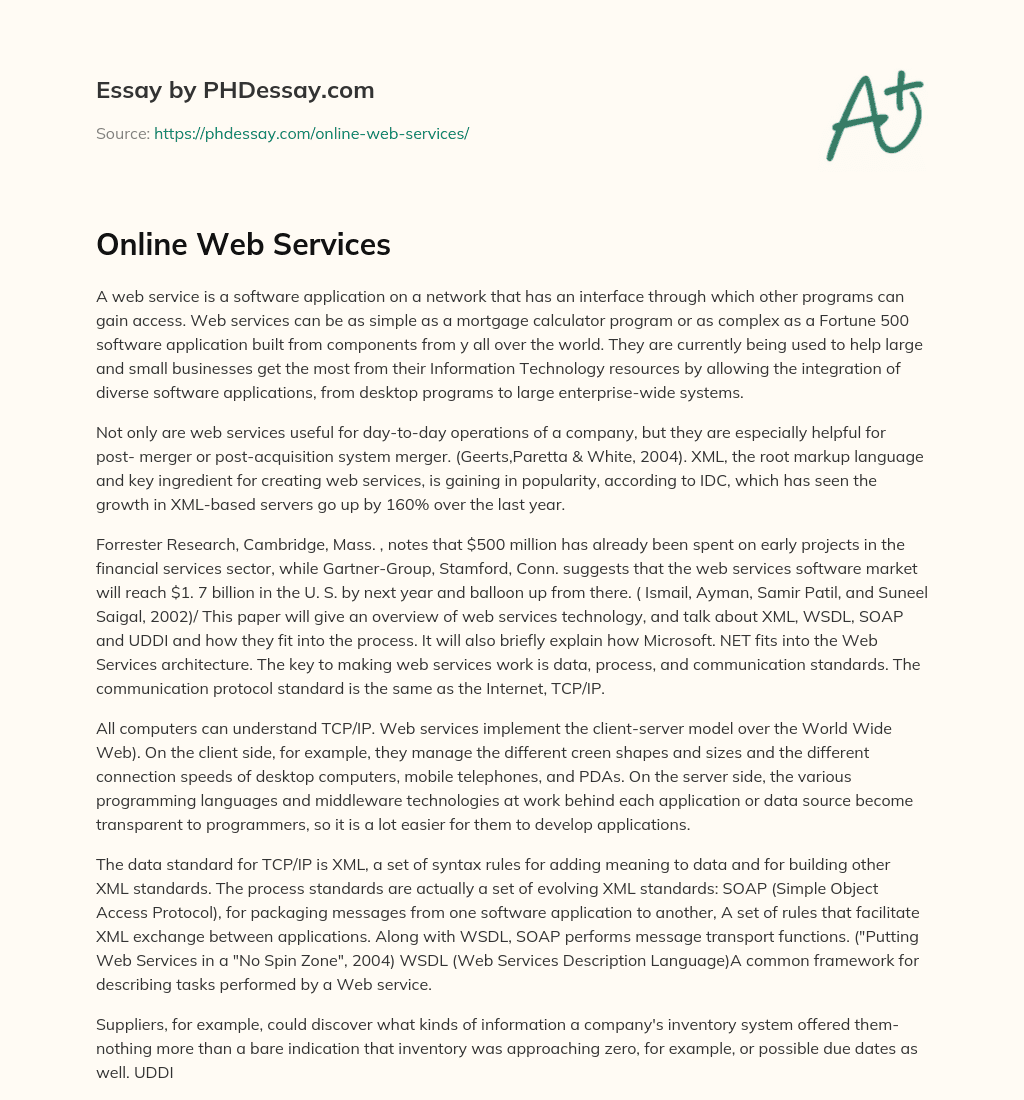 Online Web Services essay