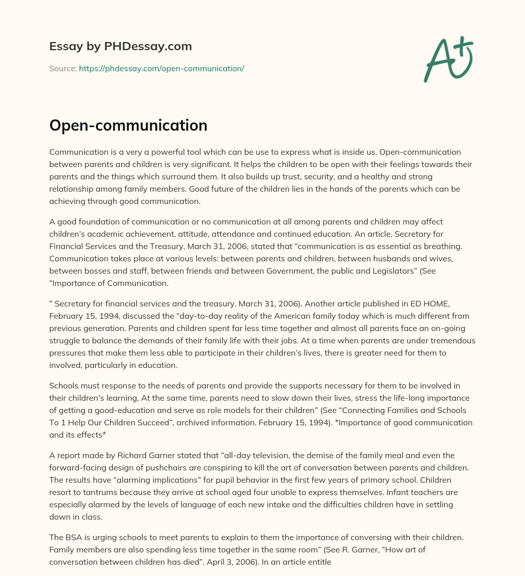 Open-communication essay