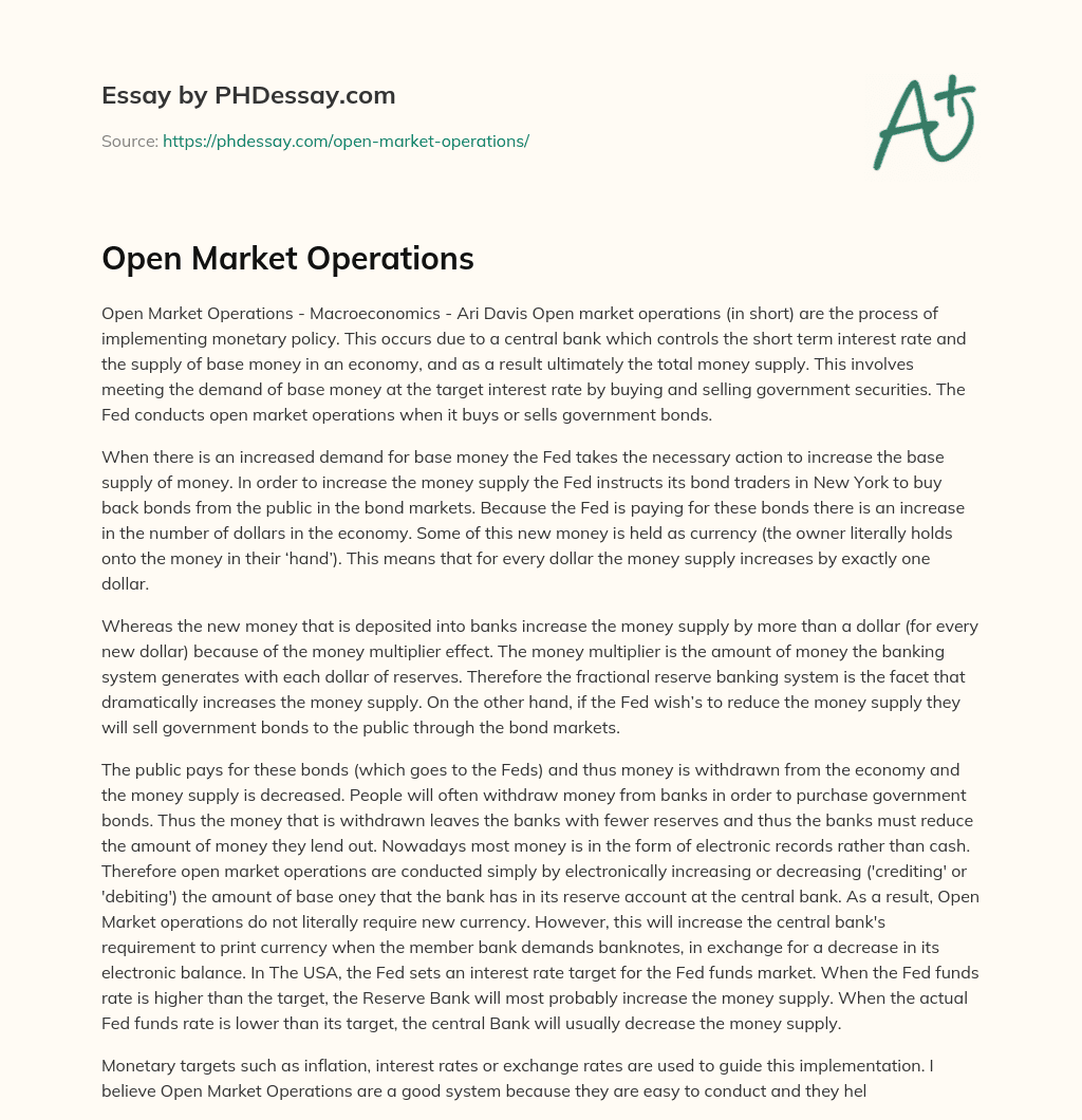 open market economy essay