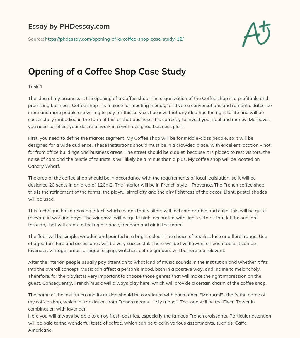 case study the coffee house