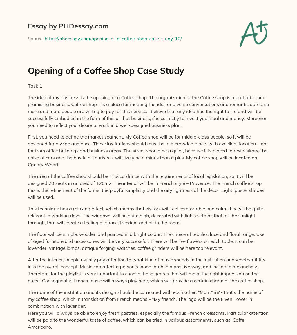 coffee shop business case study