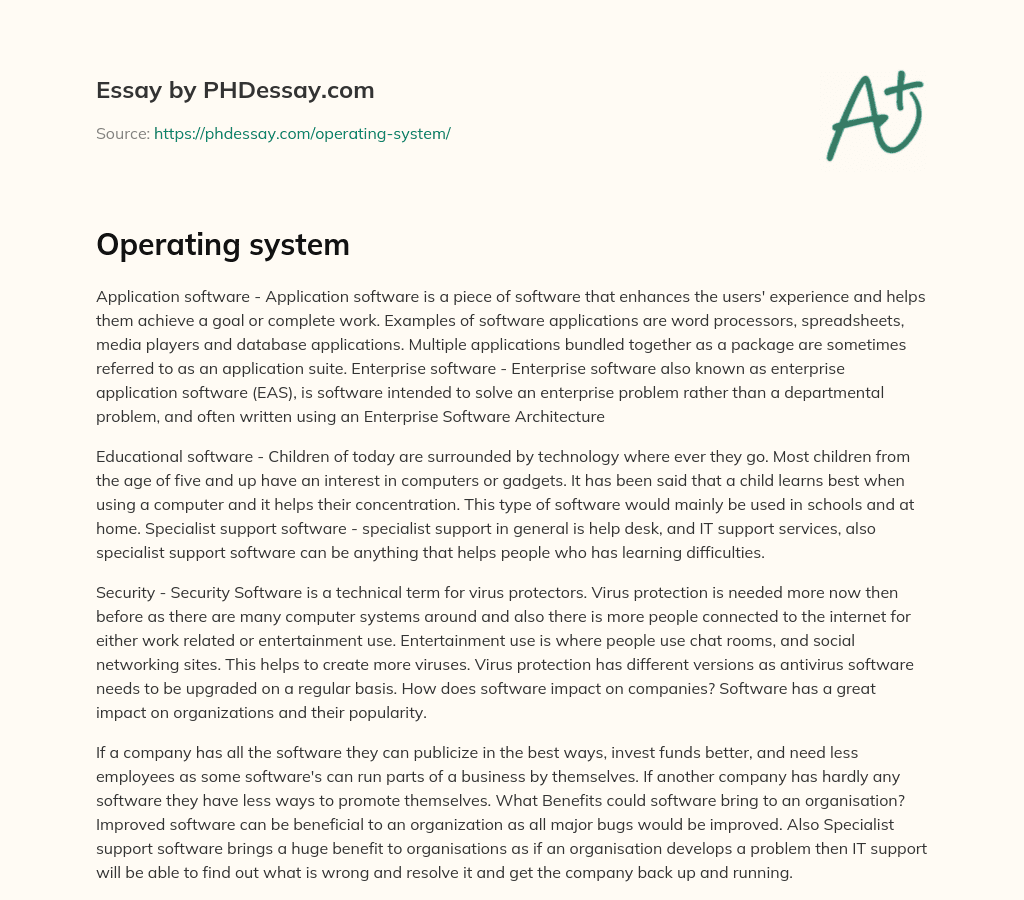Operating system essay