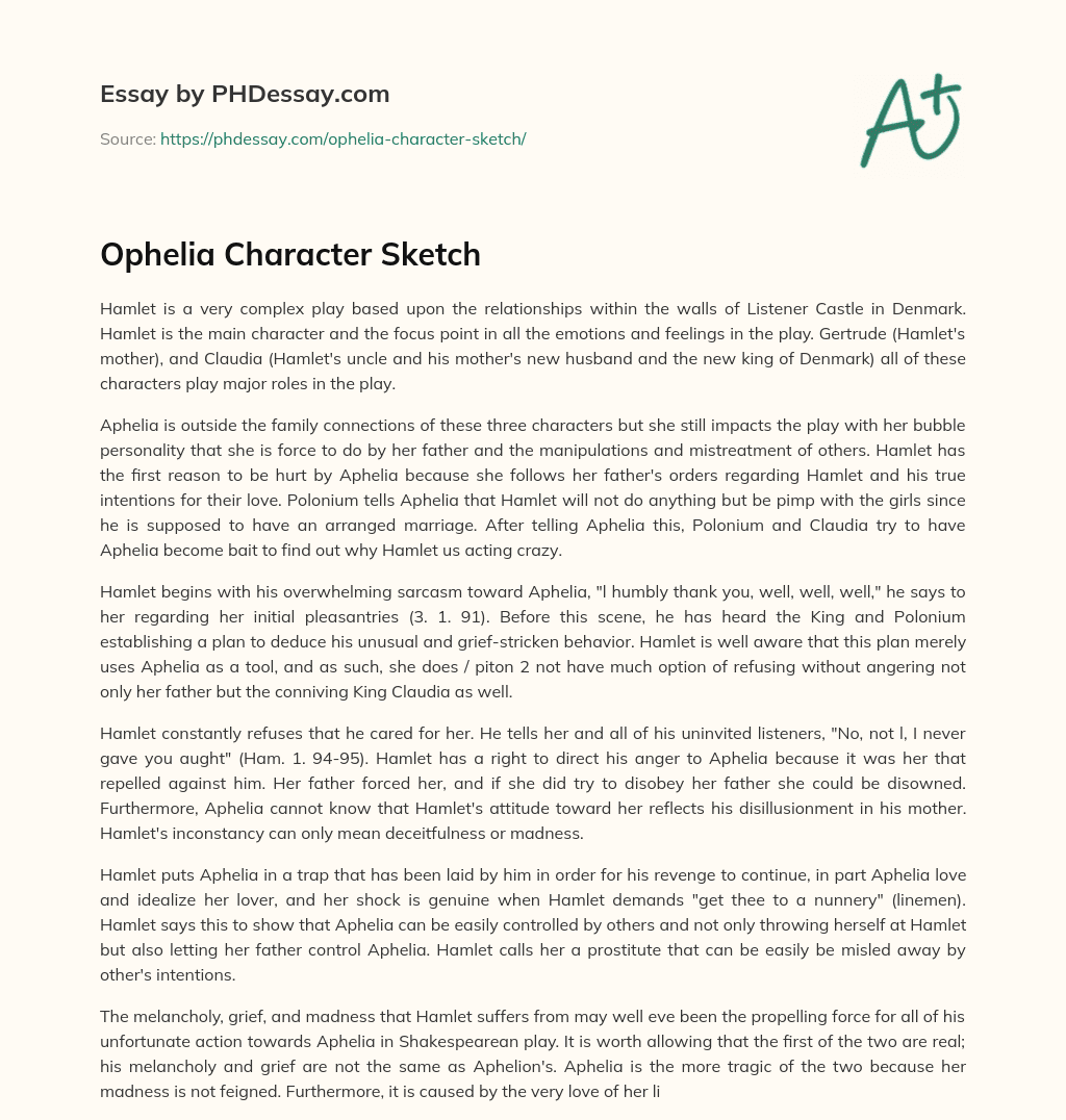 introduction of character sketch essay