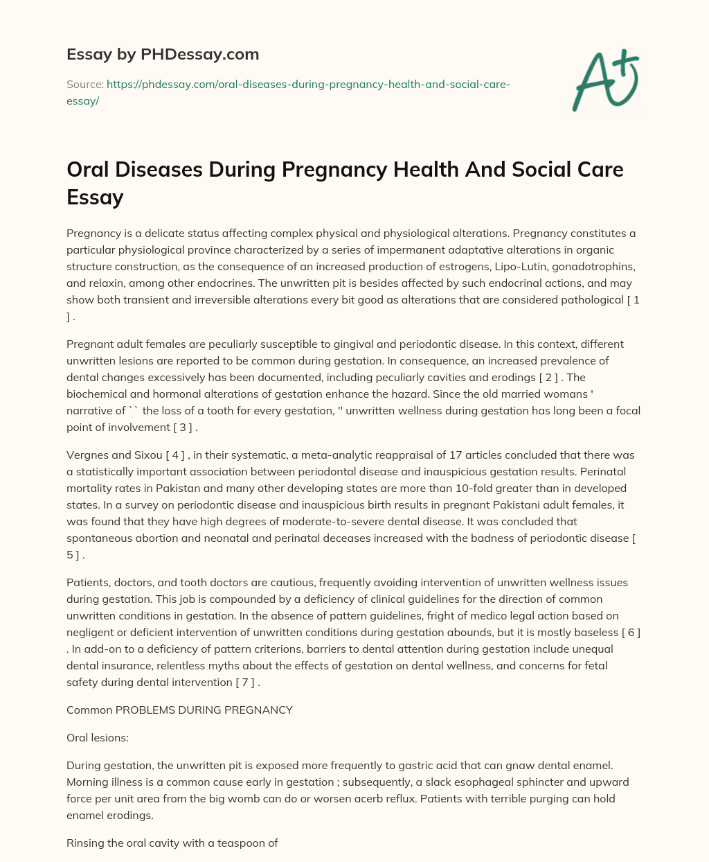 pregnancy care essay