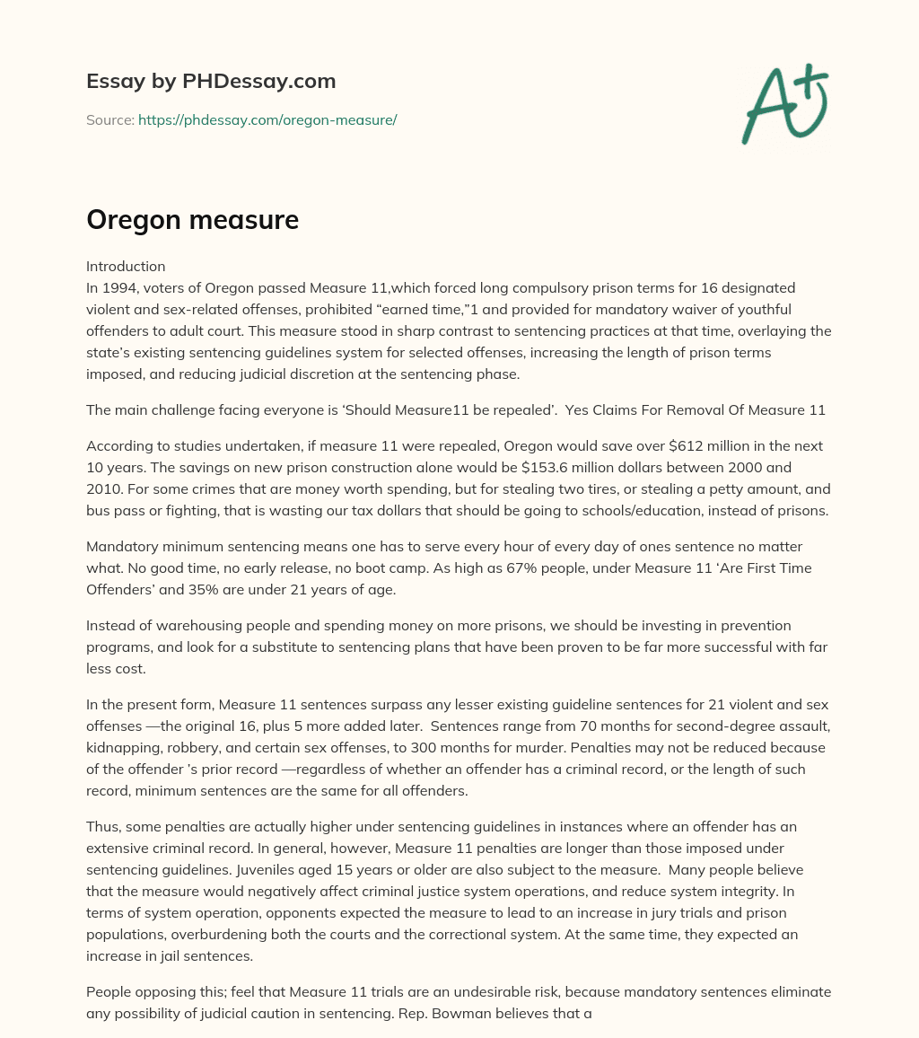 Oregon measure