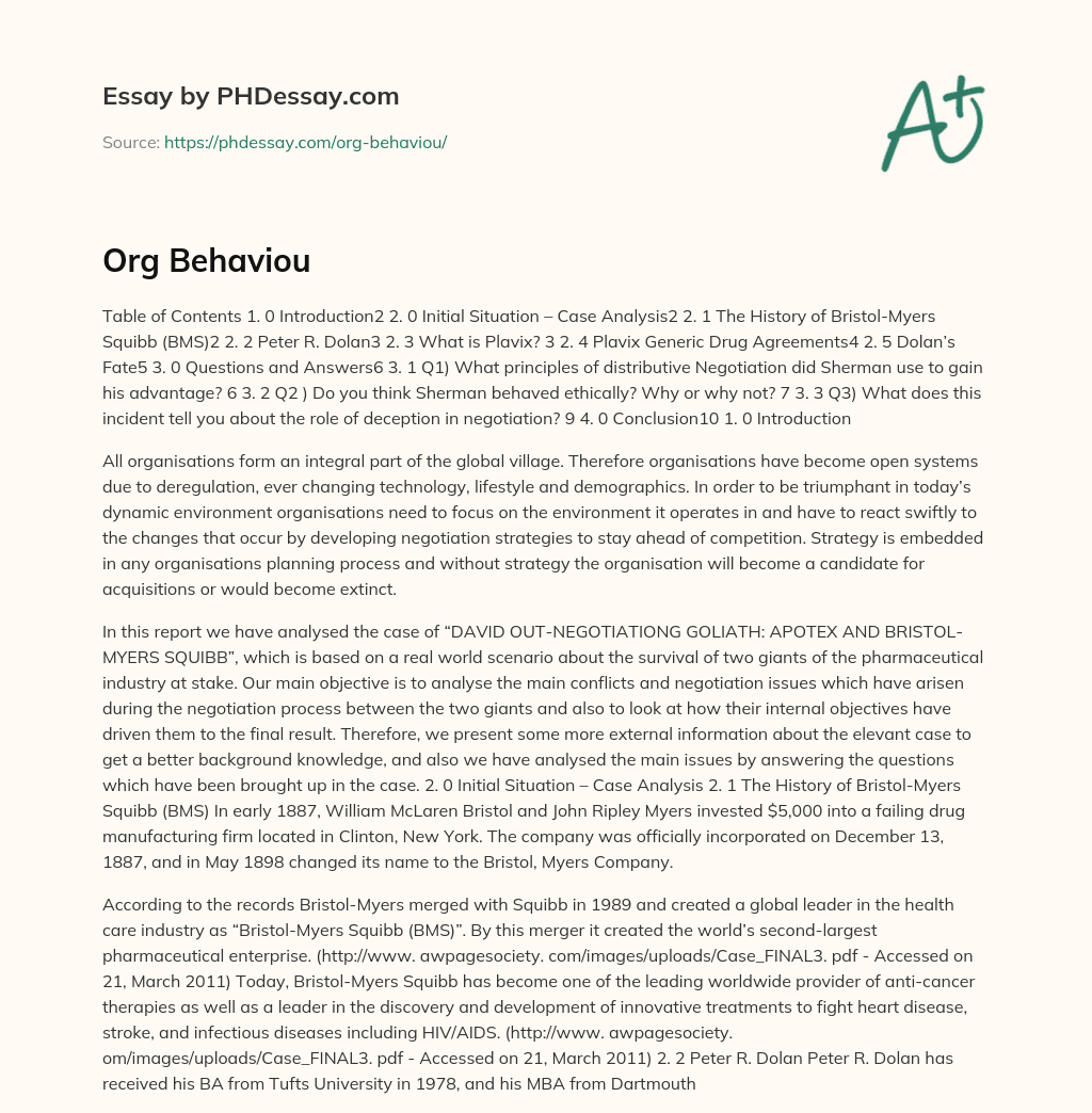 Org Behaviou essay