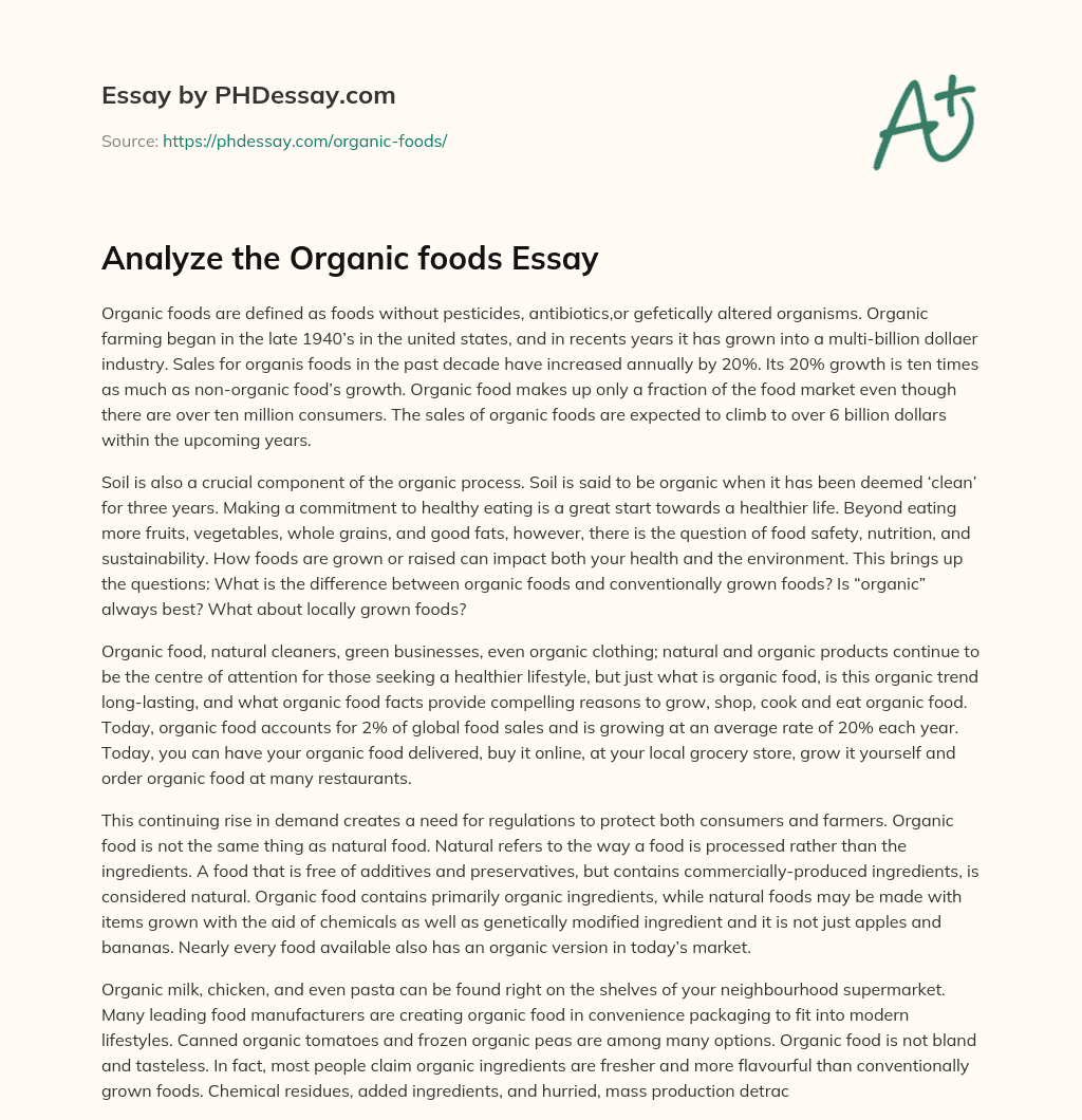 organic food essay introduction