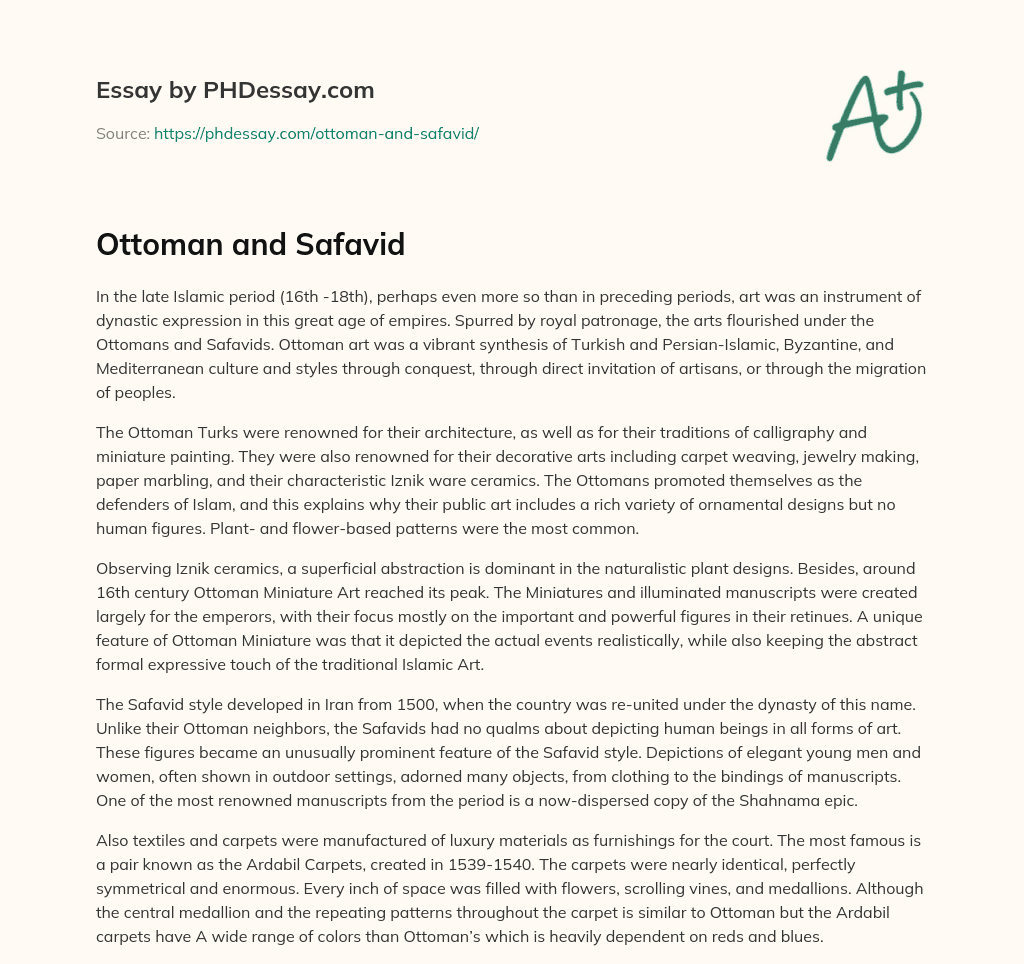 Ottoman and Safavid essay