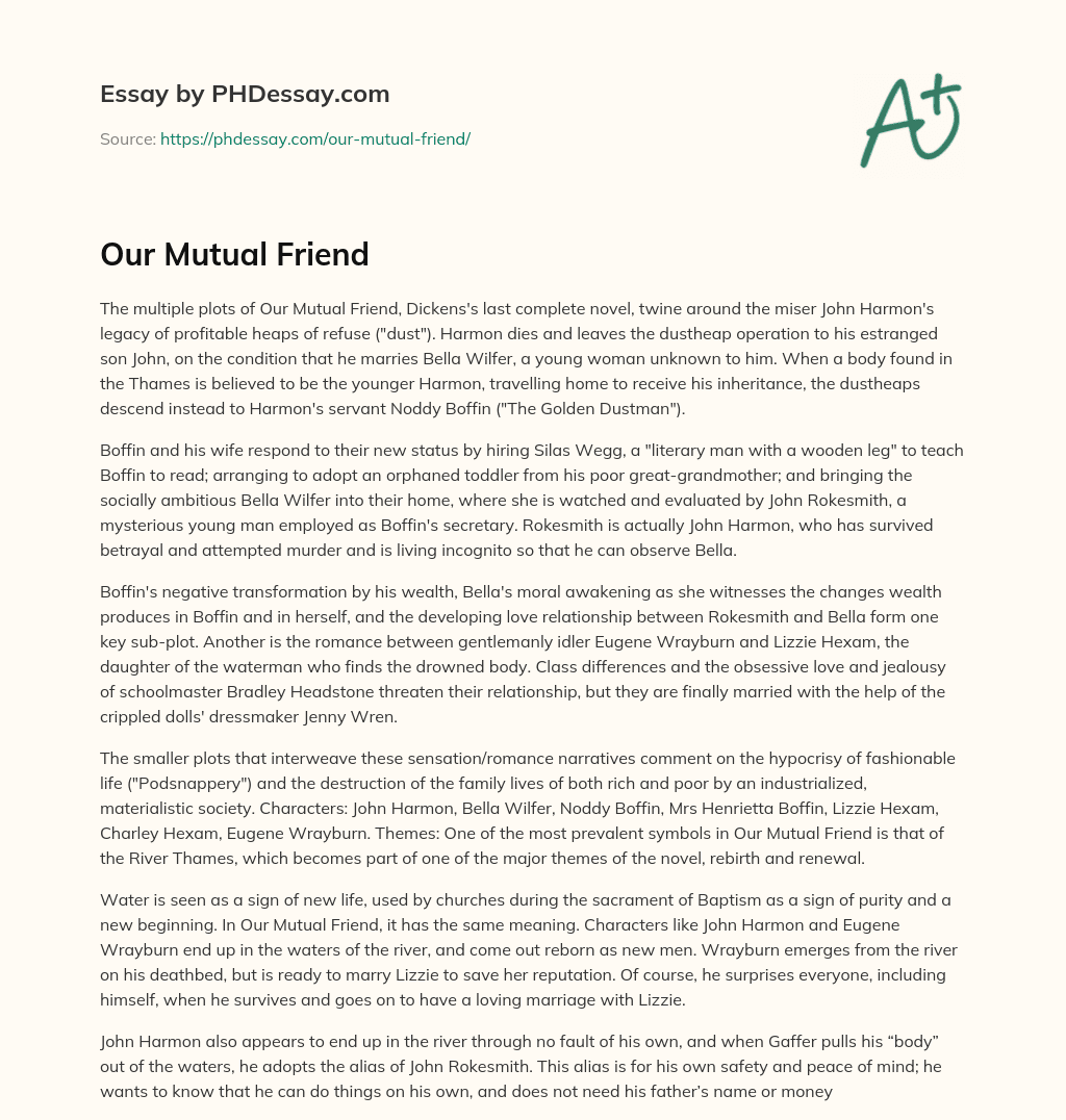 Our Mutual Friend essay