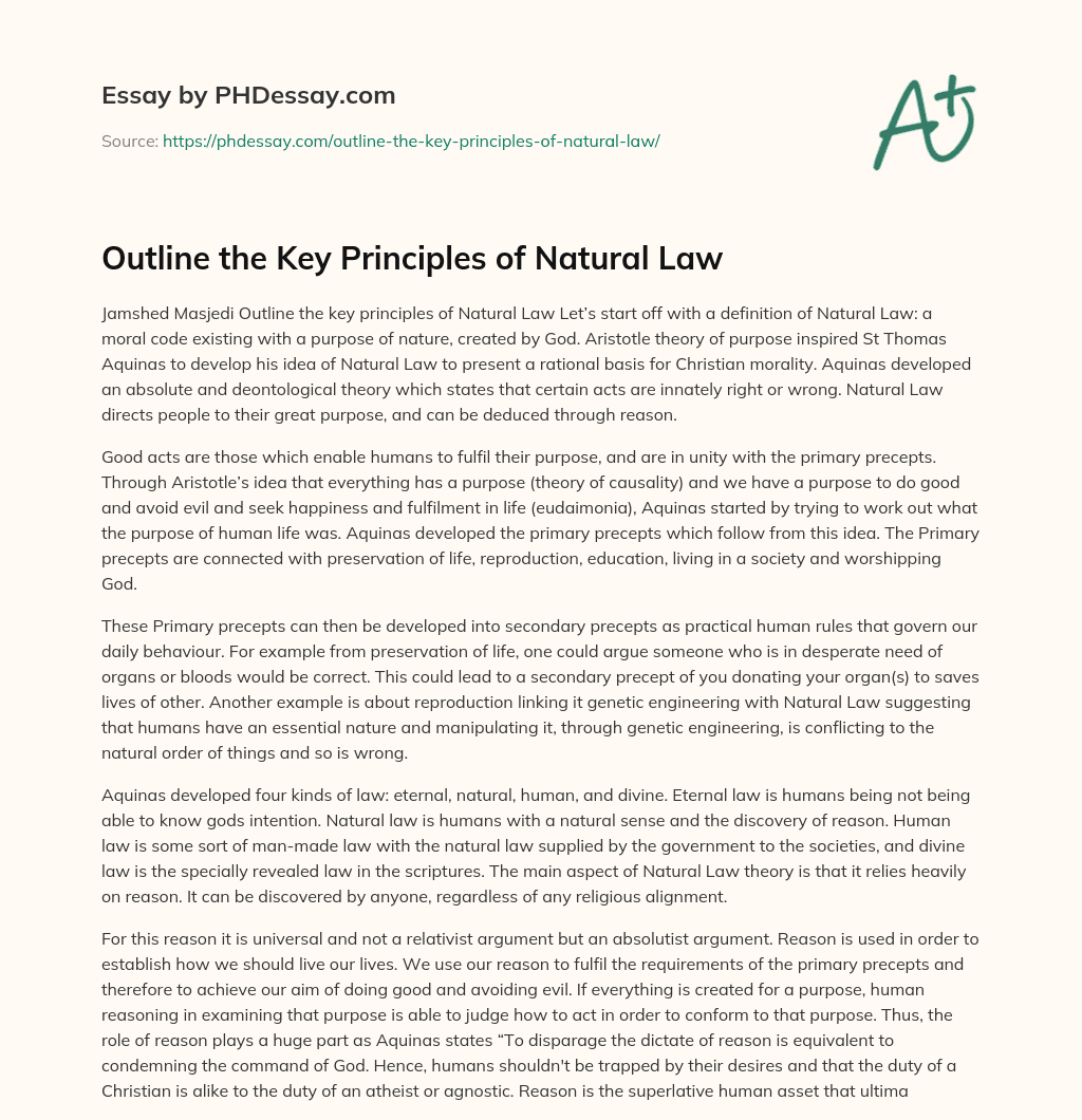 natural law essay questions