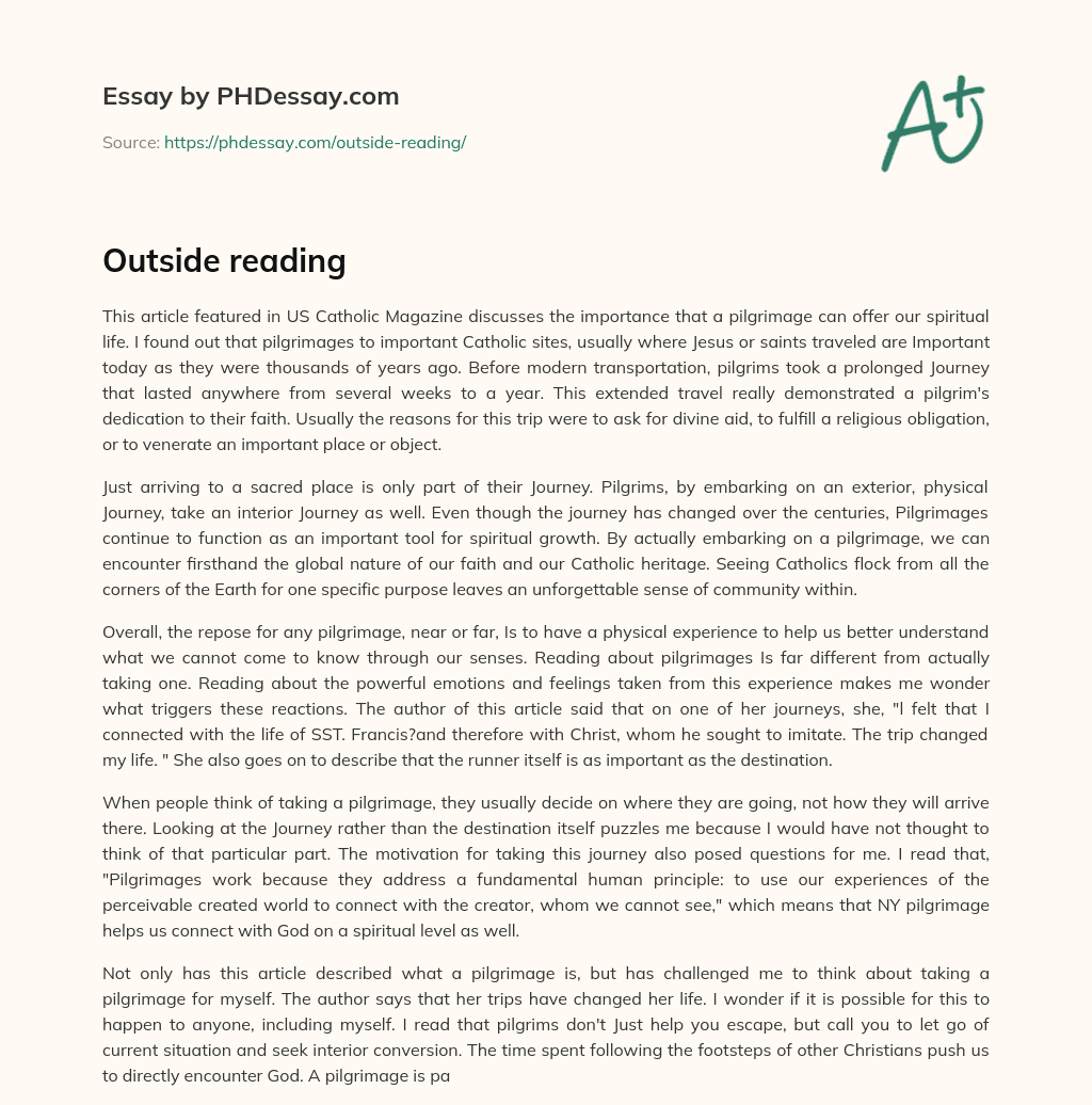 Outside reading essay