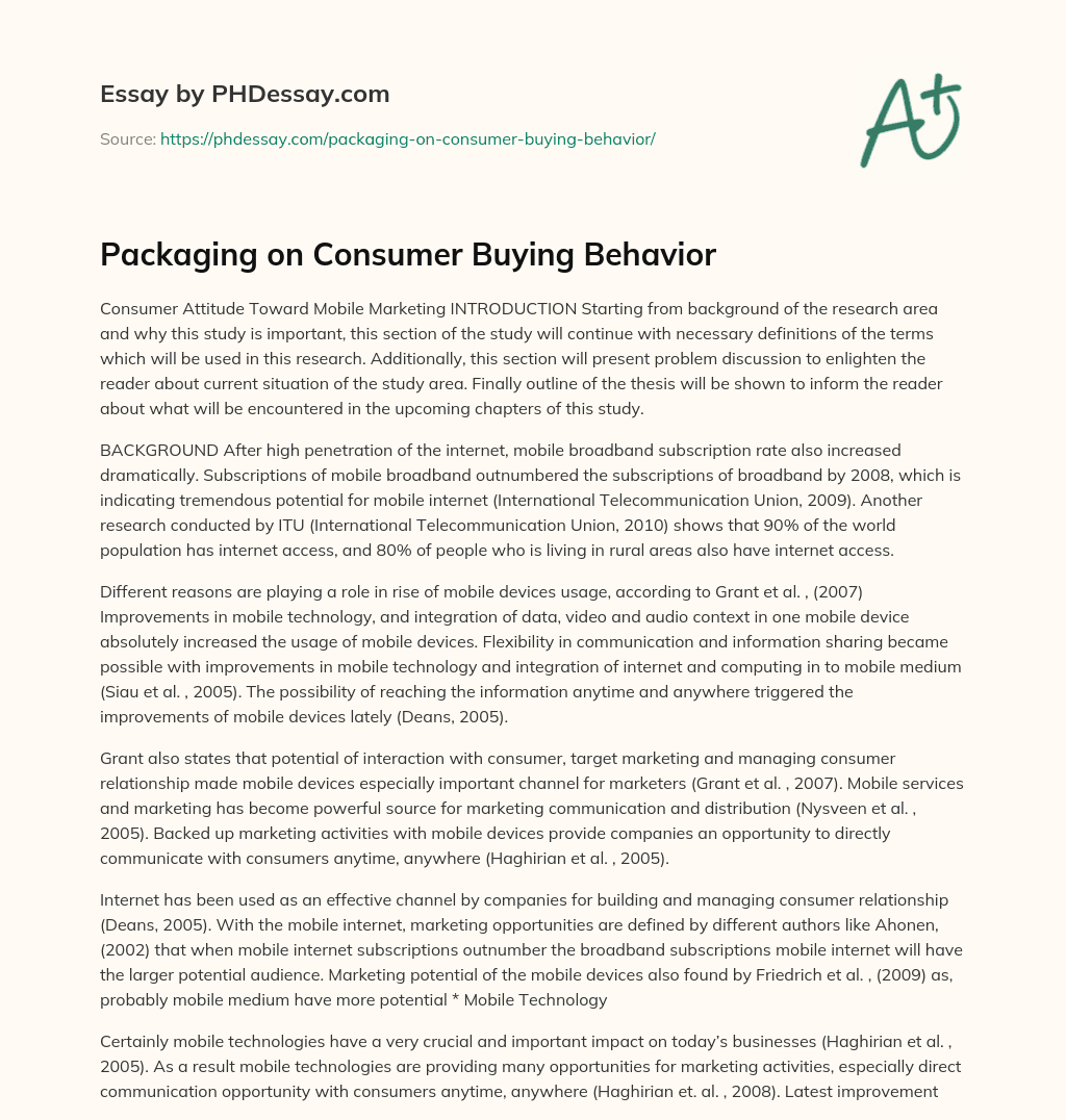 role of packaging on consumer buying behavior thesis