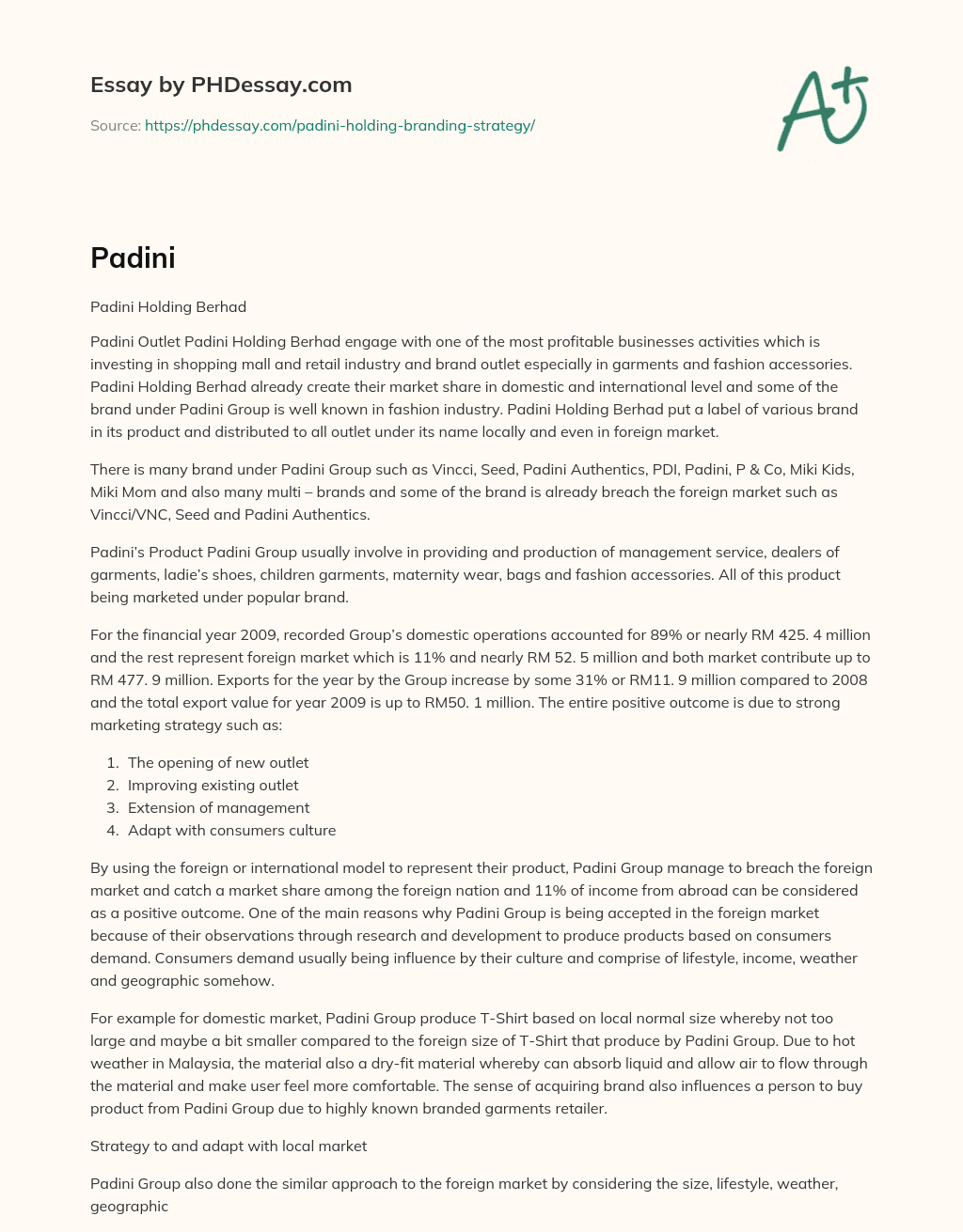 Investing in Fashion Retail and Brand Outlets essay