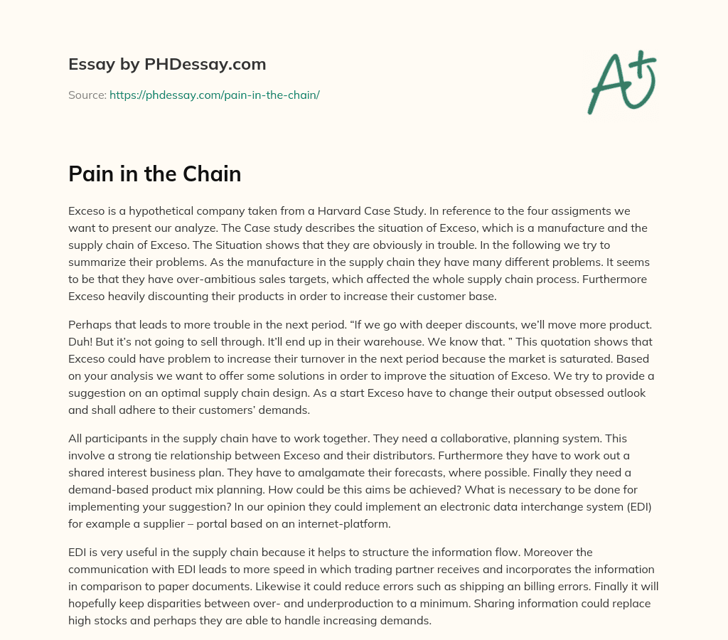 Pain in the Chain essay
