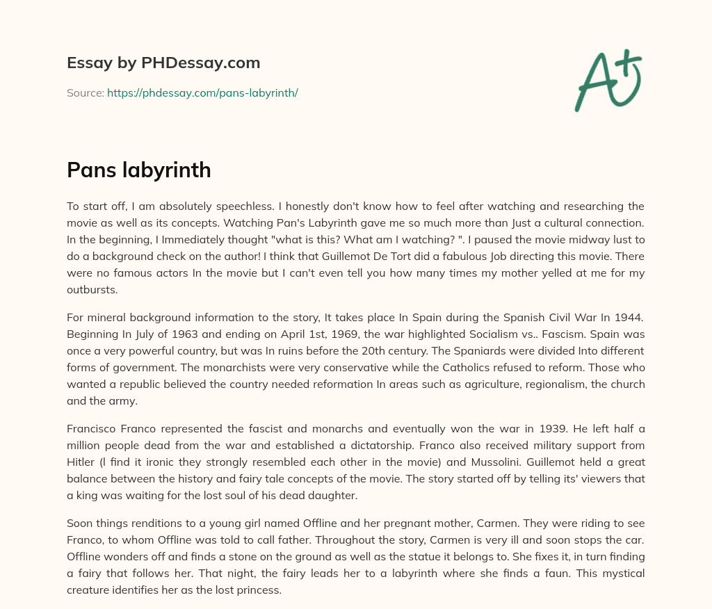 Pans labyrinth essay