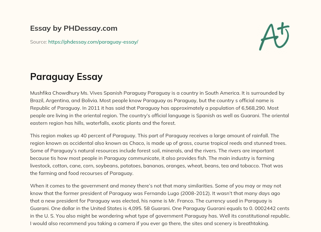 Paraguay Essay essay