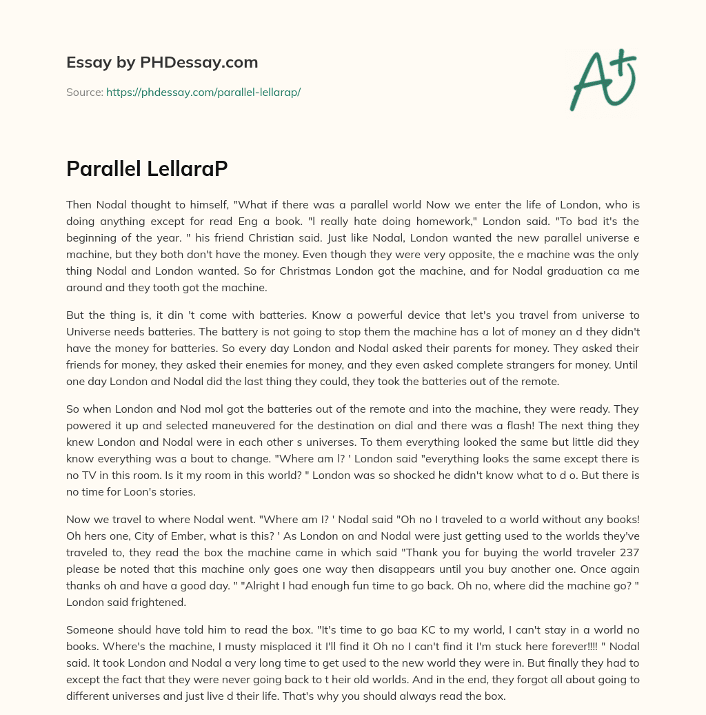 Parallel LellaraP essay