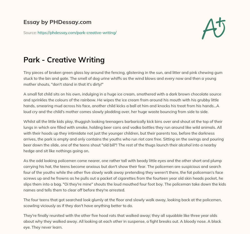 description of park creative writing