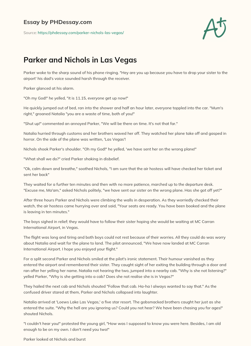 Parker and Nichols in Las Vegas essay