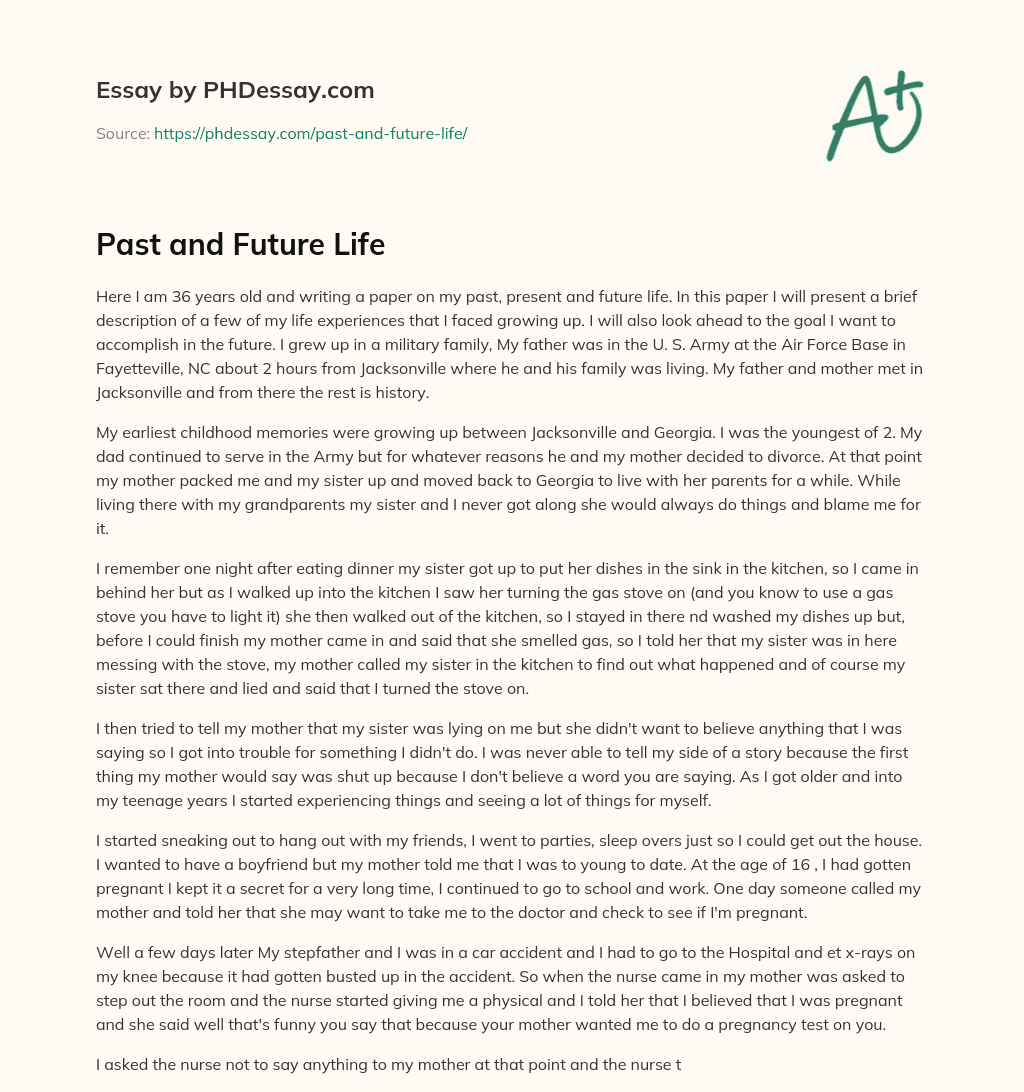Past and Future Life - PHDessay.com
