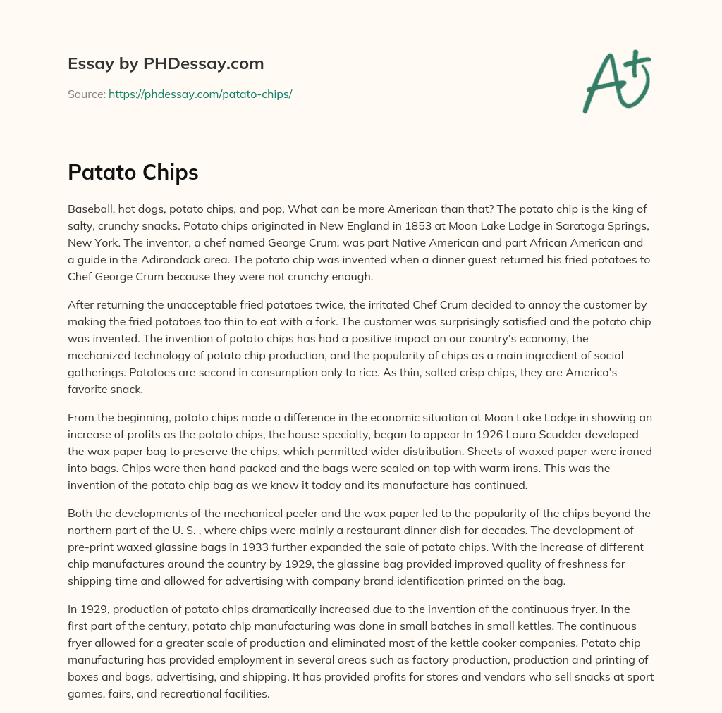 Patato Chips essay