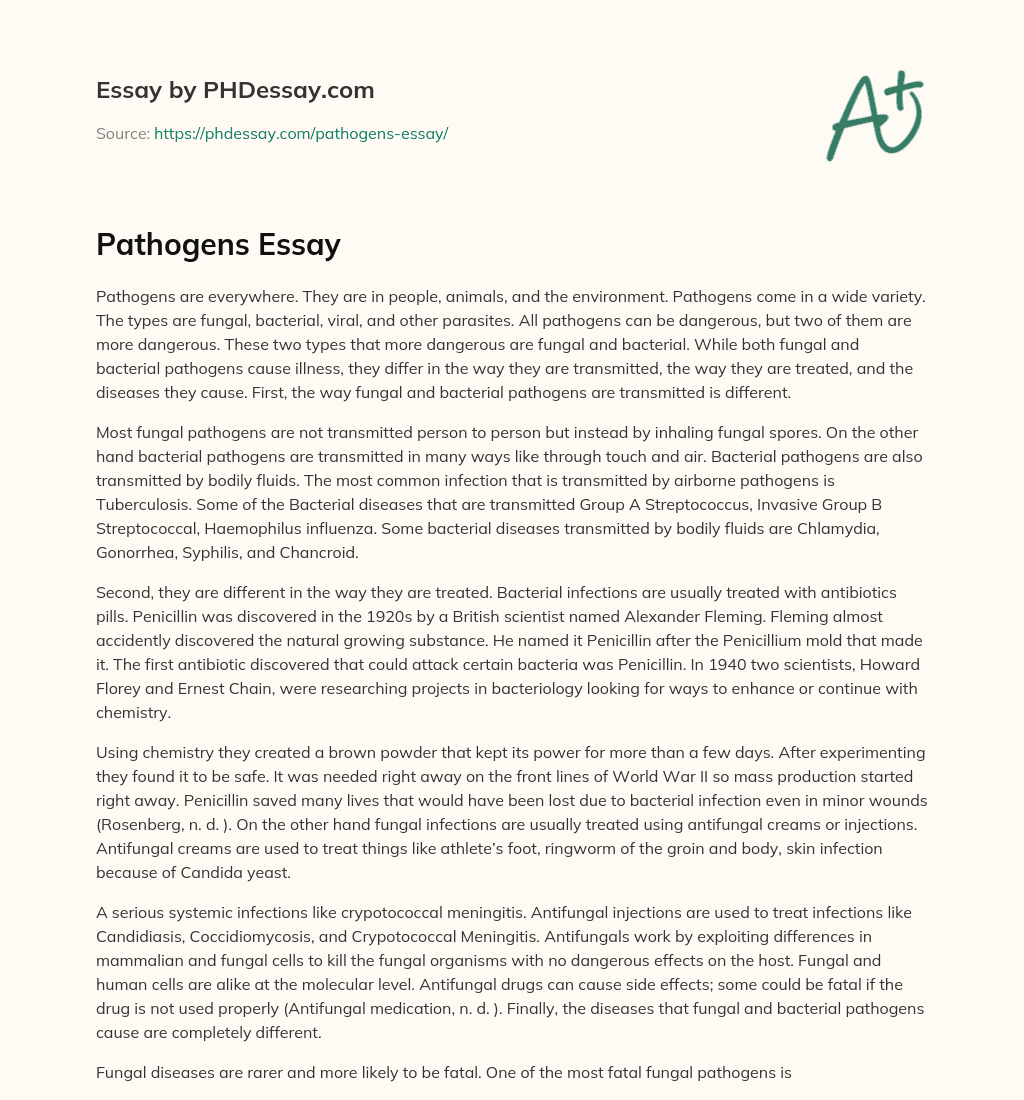 Pathogens Essay essay