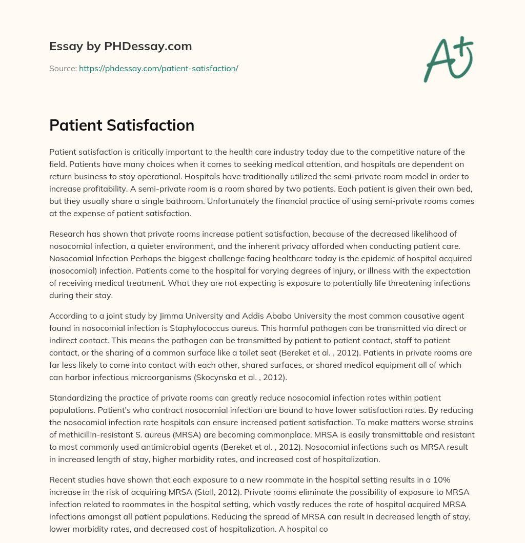 Patient Satisfaction essay