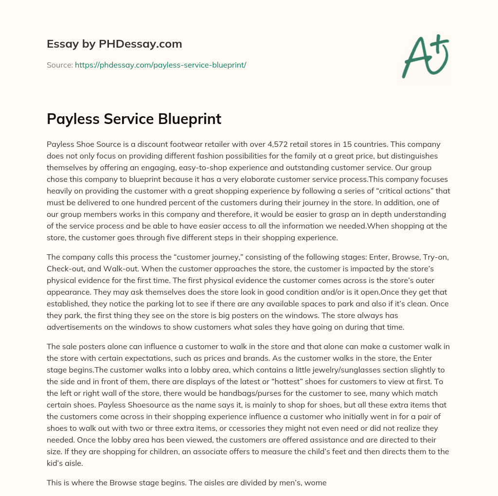 Payless Service Blueprint essay