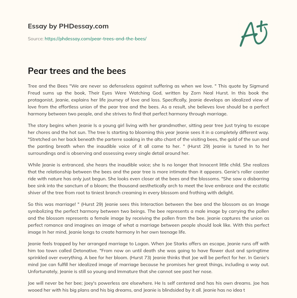 Pear trees and the bees essay