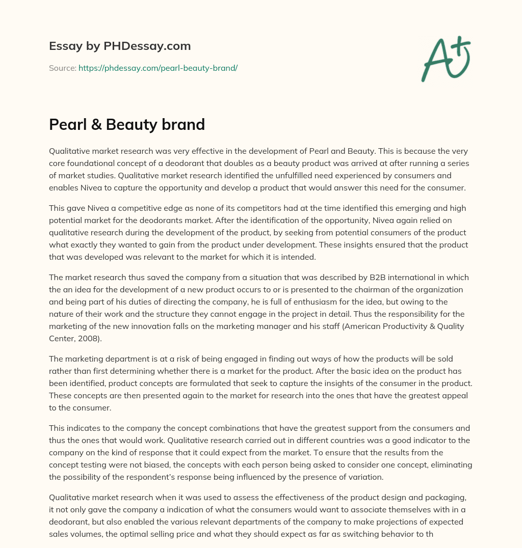 Pearl & Beauty brand essay