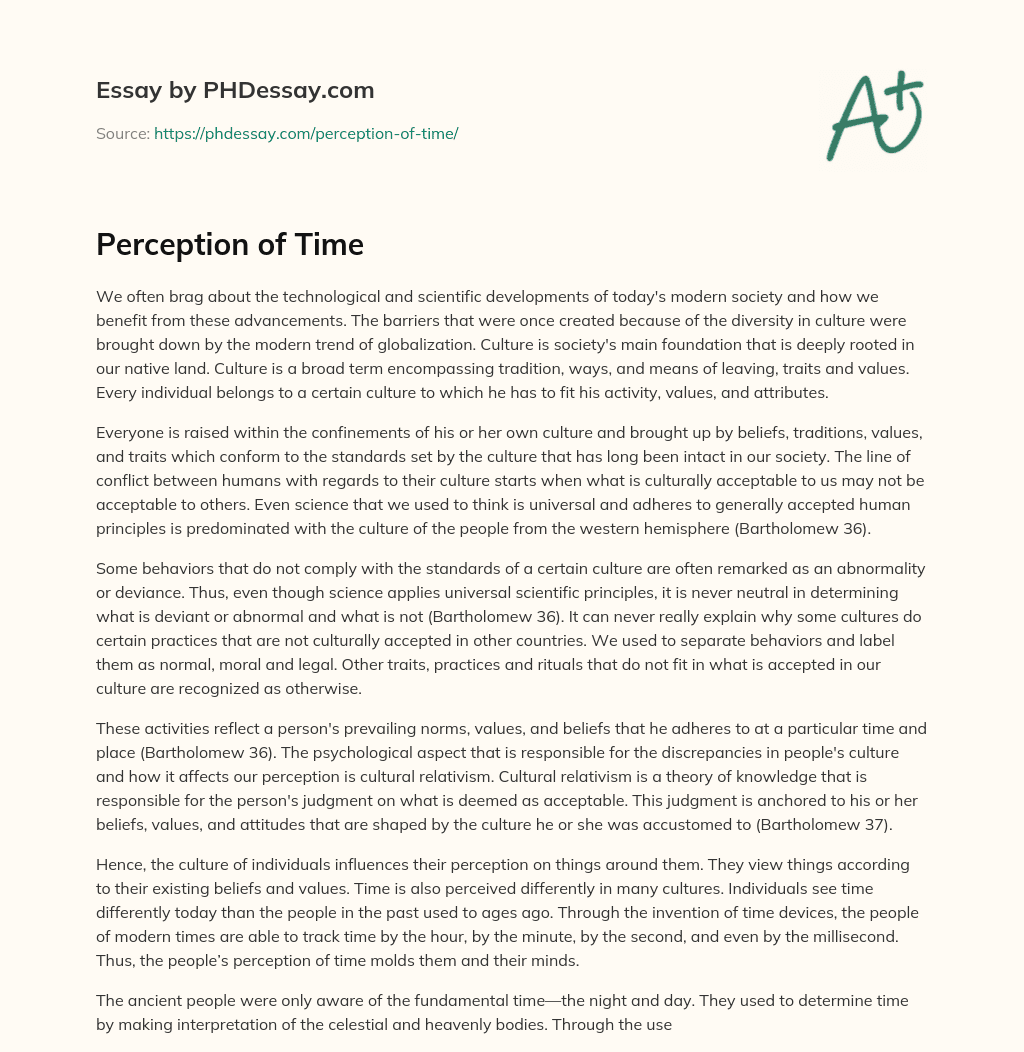 time perception essay