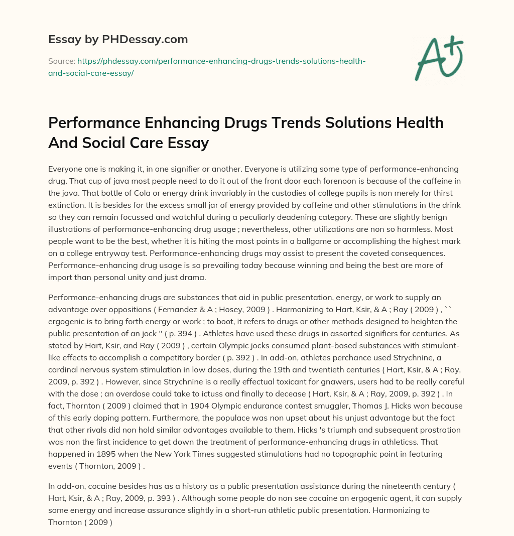 performance enhancing drugs research paper
