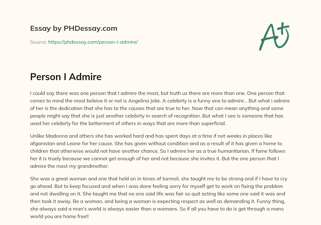 Person I Admire essay