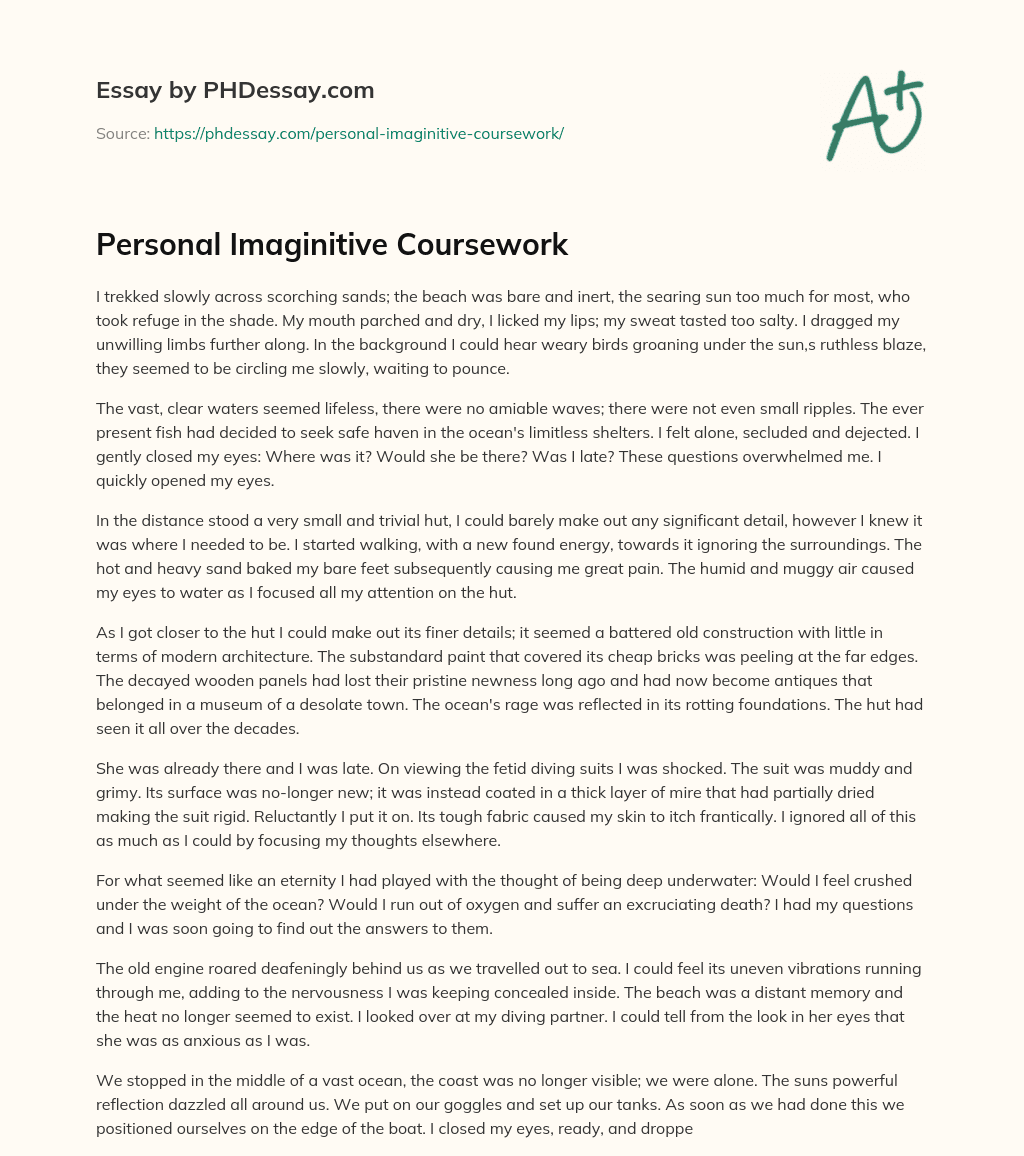 Personal Imaginitive Coursework essay