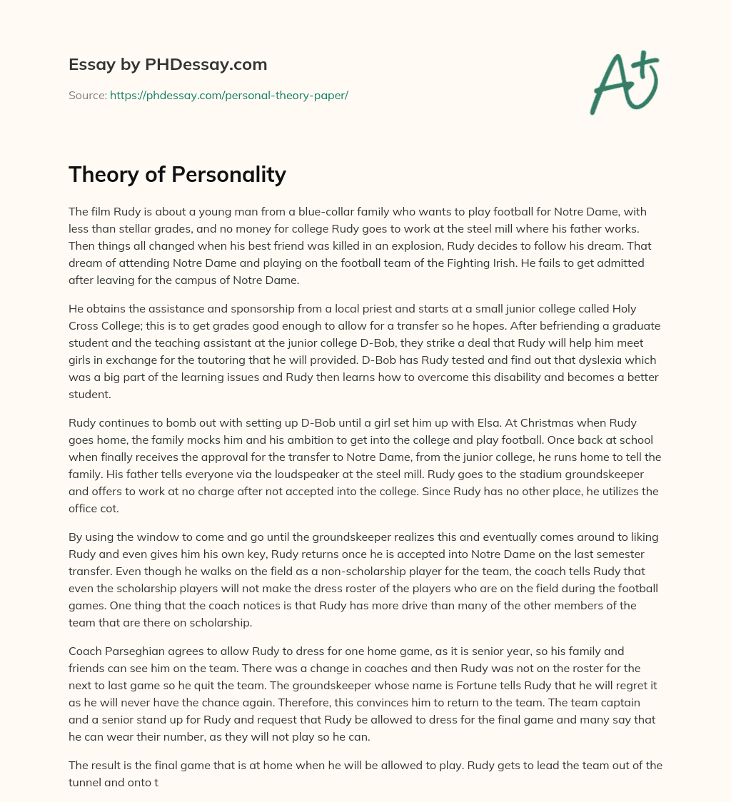 Theory of Personality essay