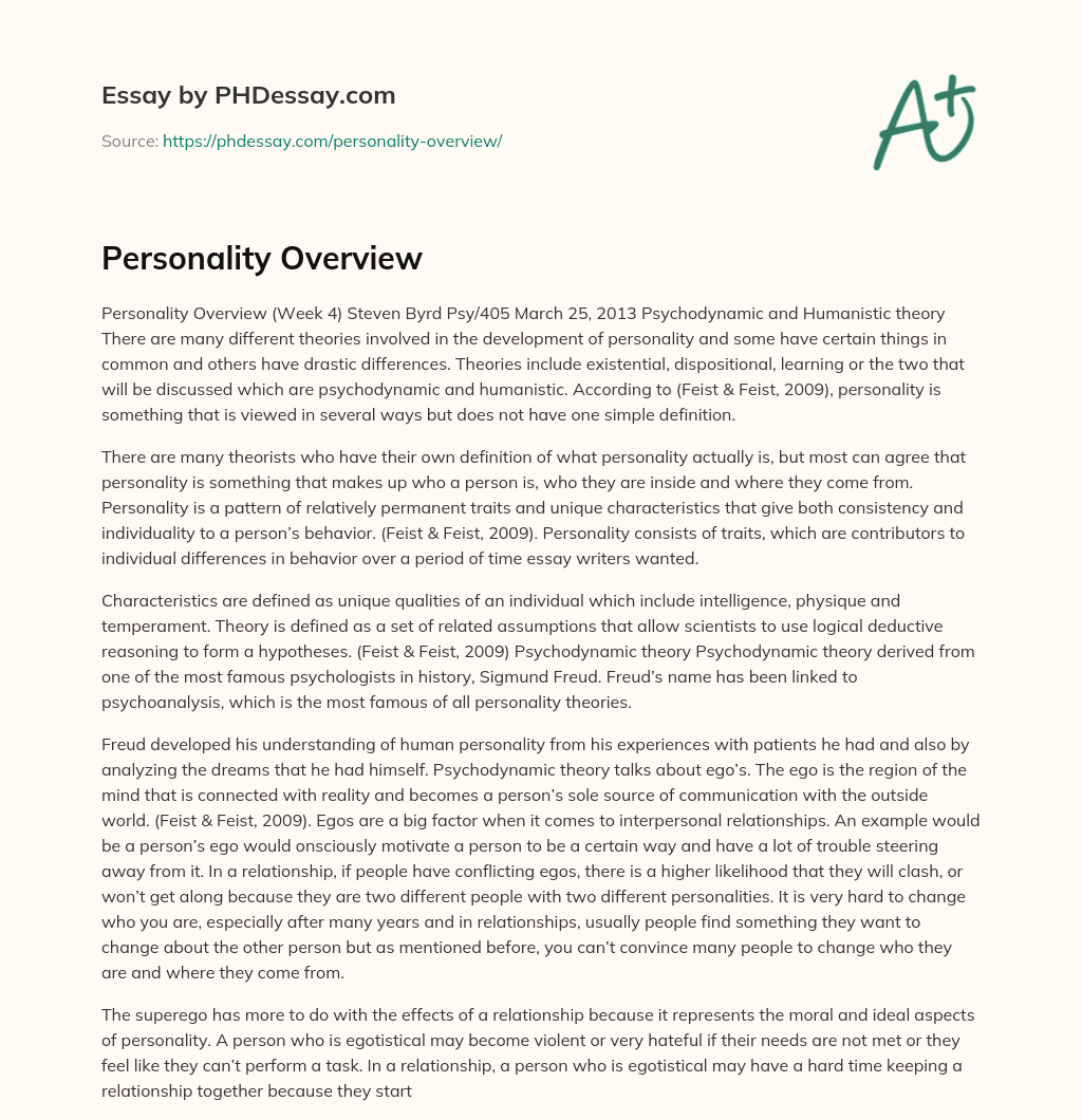 Personality Overview essay