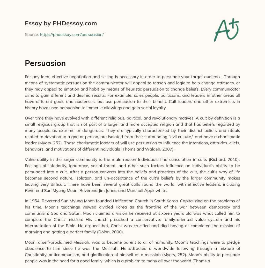 The Power of Persuasion essay