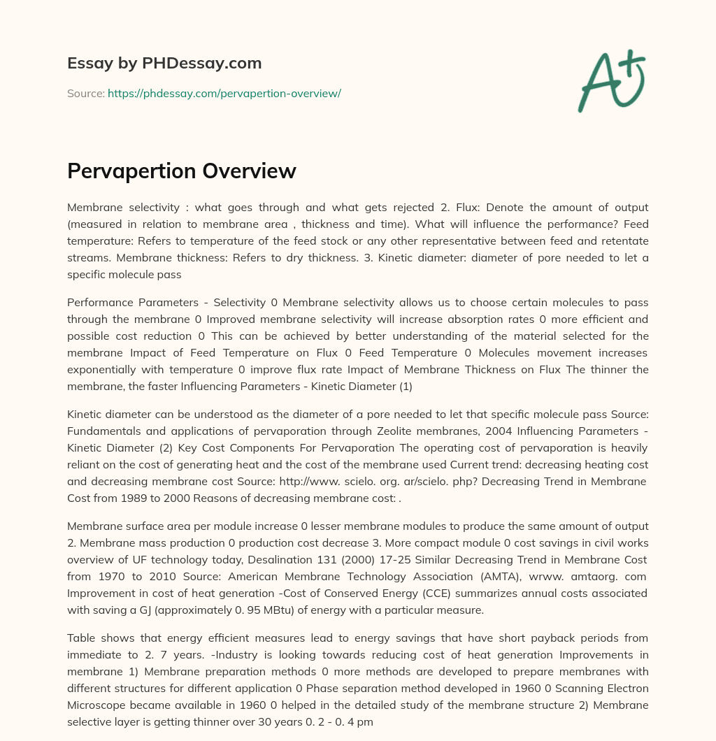 Pervapertion Overview essay