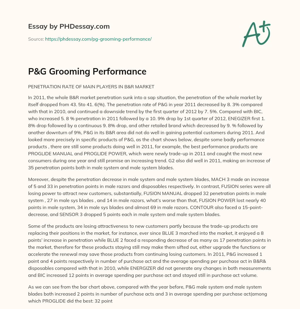 P&G Grooming Performance (600 Words)
