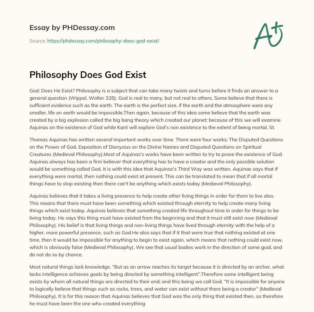 essay on does god exist