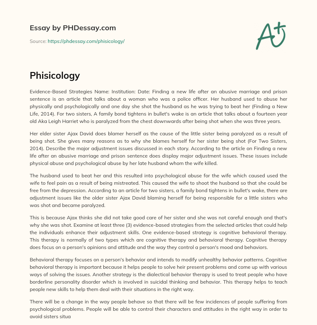Phisicology essay