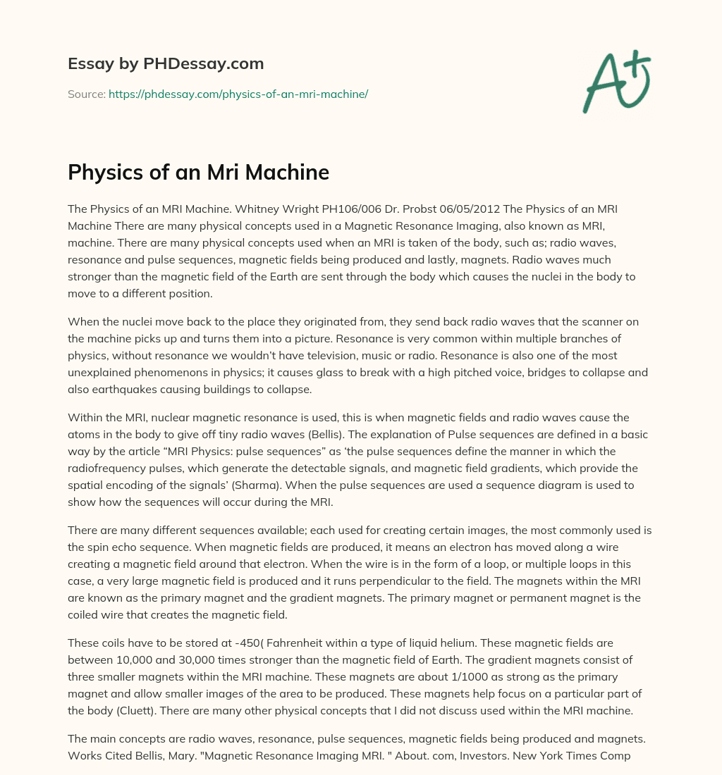 Physics of an Mri Machine essay