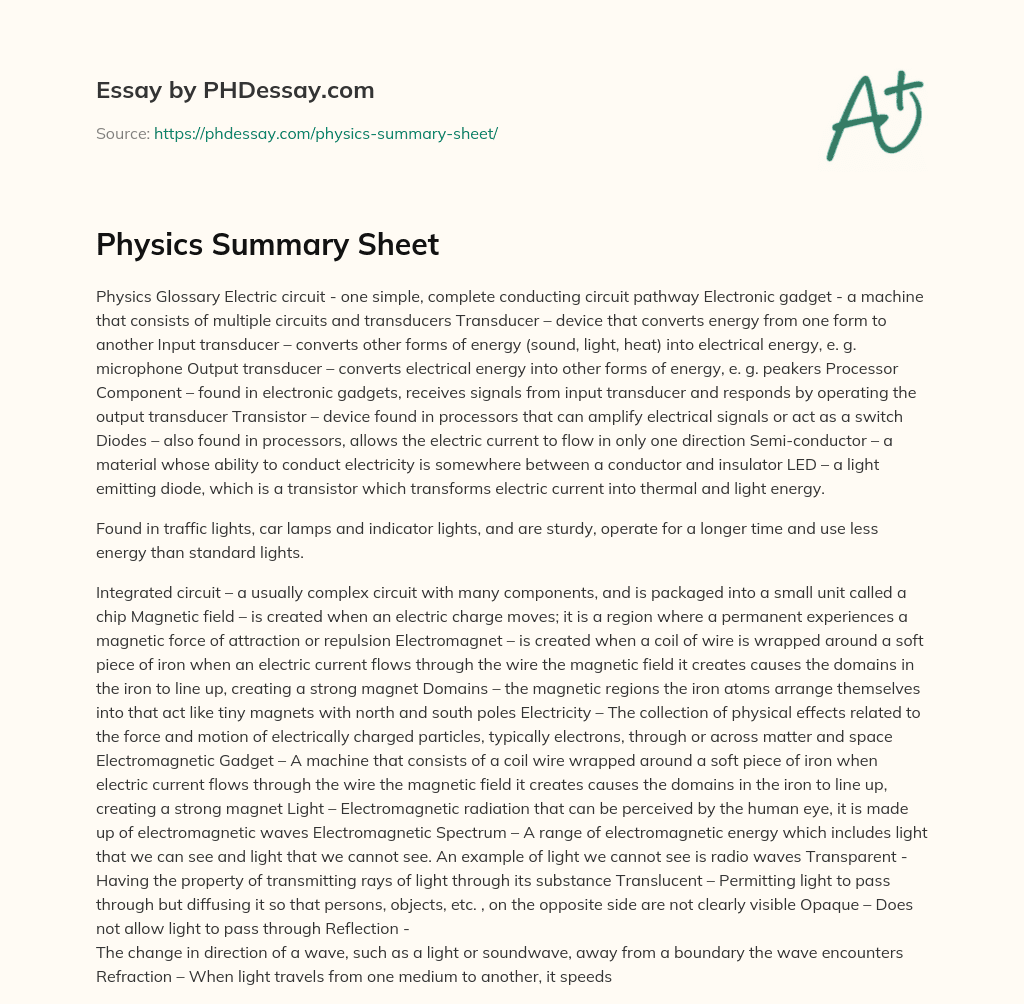 physics essay